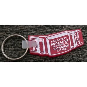 Nationwide Insurance For Safety Buckle Up Rubbery Red Keychain